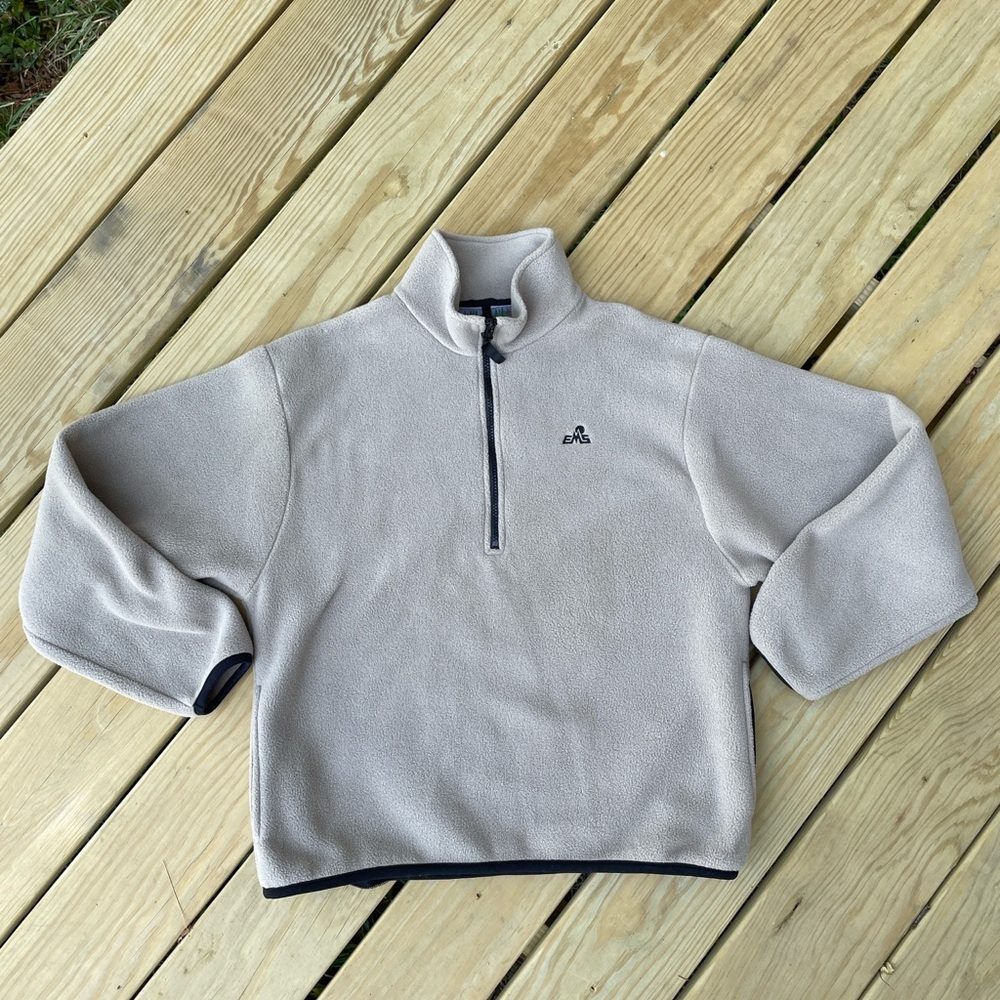 Eastern Mountain Sports dead stock vintage Greige Quarter-Zip super soft fleece